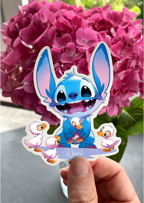 Stitch et les canards